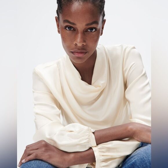 Zara DRAPED SATIN EFFECT TOP SPECIAL EDITION - Picture 6 of 12